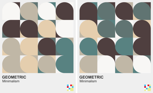 多彩的几何极简主义背景图片下载