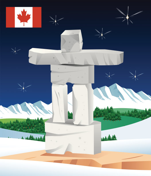 Inukshuk和晚上图片下载