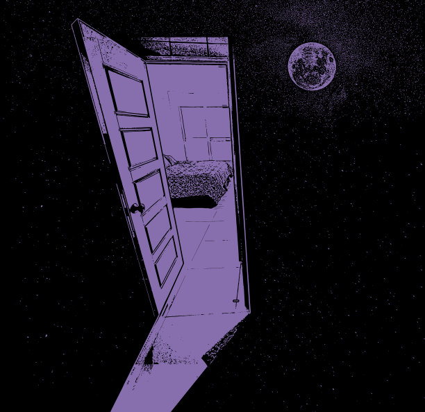 一个开放的空间门的概念插图图片下载