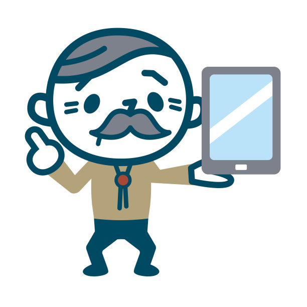 有触摸面板的资深男性图片下载