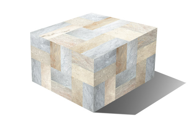 大理石立方体孤立在白色背景图片下载