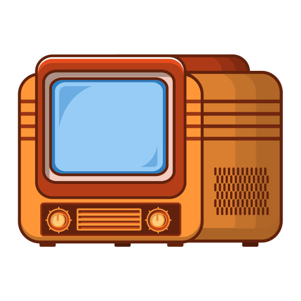 旧电视。复古的电视。木箱。图片下载