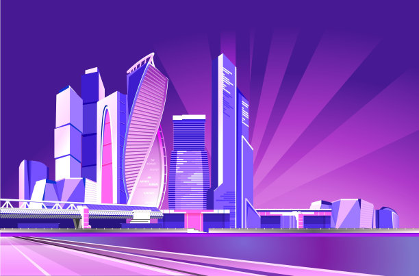 莫斯科城市霓虹图片下载