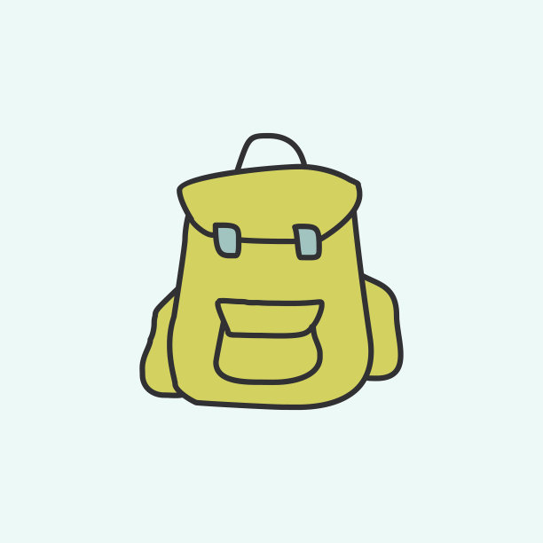 背包草图图标。移动概念和web应用的教育图标元素。野外轮廓背包草图图标可以用于网络和移动图片下载