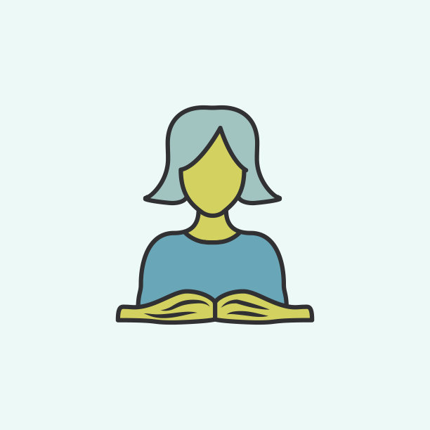 女学生和书素描图标。移动概念和web应用的教育图标元素。Field outline schoolgirl and book sketch icon可以用于网页和手机图片下载