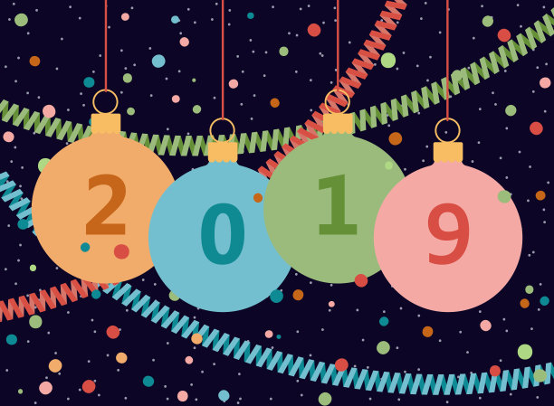 在2019年新年之前设计贺卡。向量。图片下载