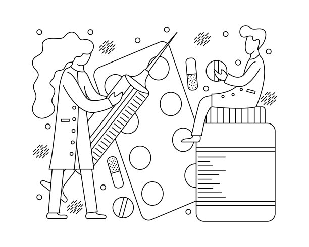 医学概念与小医生和药品。图片下载