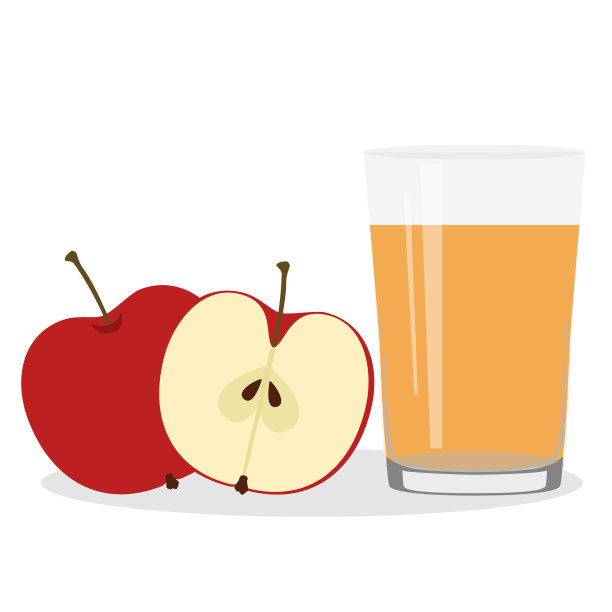 健康的生活方式。鲜榨果汁在玻璃杯中。苹果。苹果汁。图片下载