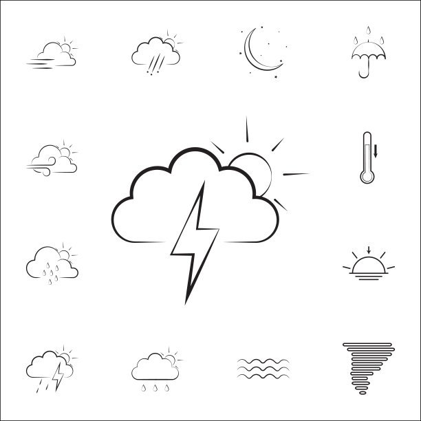 局部雷暴天气图标图片下载