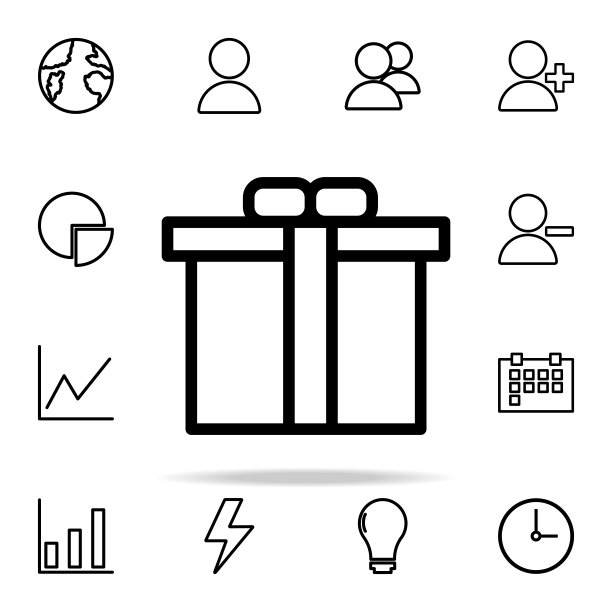 礼盒图标。网页图标通用设置为网页和移动图片下载