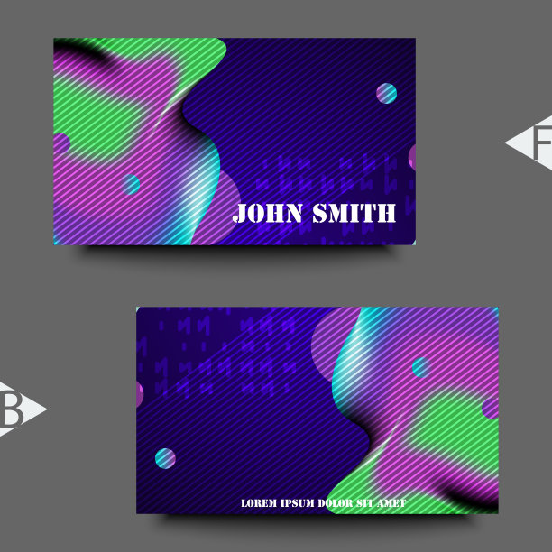 带有抽象梯度液体气泡形状的图示。名片模板。Eps10矢量图图片下载