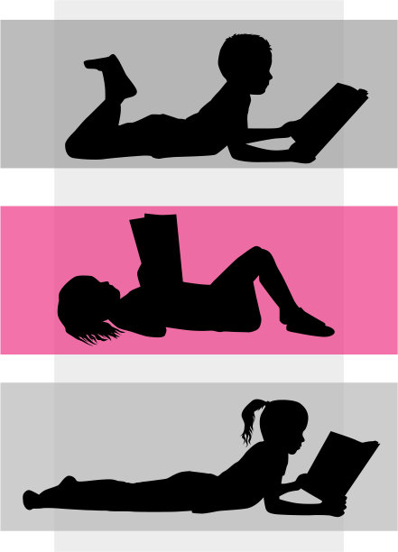 孩子正在看书。图片下载