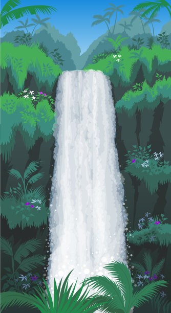 热带的瀑布图片下载