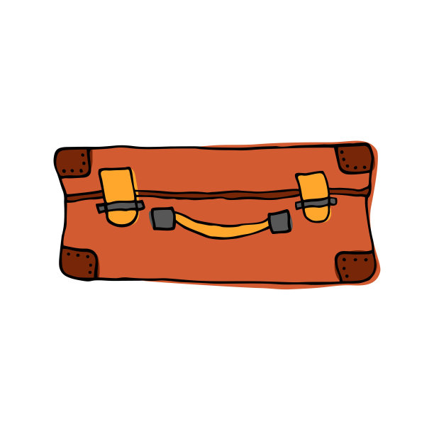 白色背景上的手提箱素描。图片下载