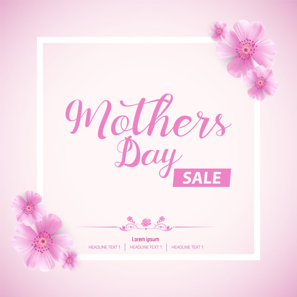 美丽的母亲节促销抽象横幅模板设计图片下载