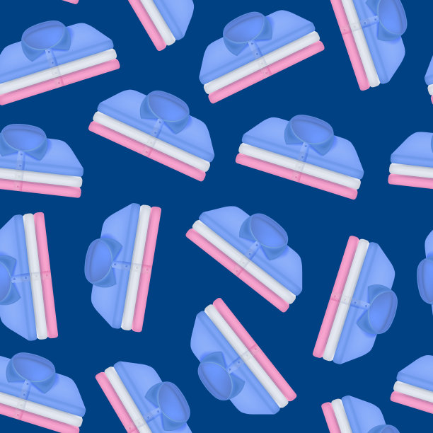 逼真的细节3d衣服堆衬衫堆叠无缝图案背景。向量图片下载