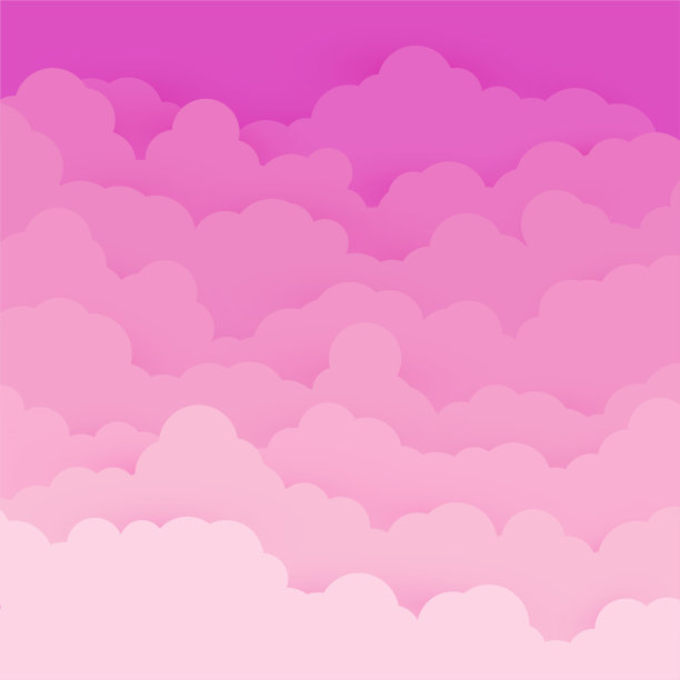 日出或日落时天空中神奇的云彩。海报、横幅背景平坦。天堂之美概念插画背景。有女人味的，甜美的粉红色的晨光。图片下载