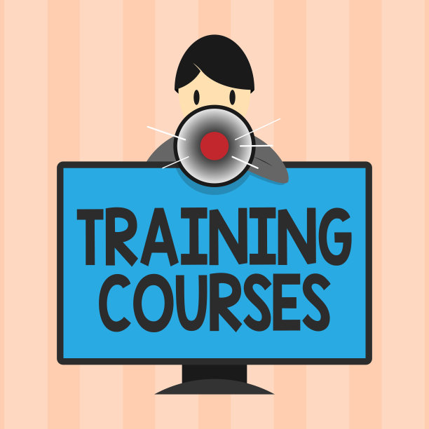 显示培训课程的文字标志。概念照片是你需要的一系列课程或讲座教学技巧图片下载