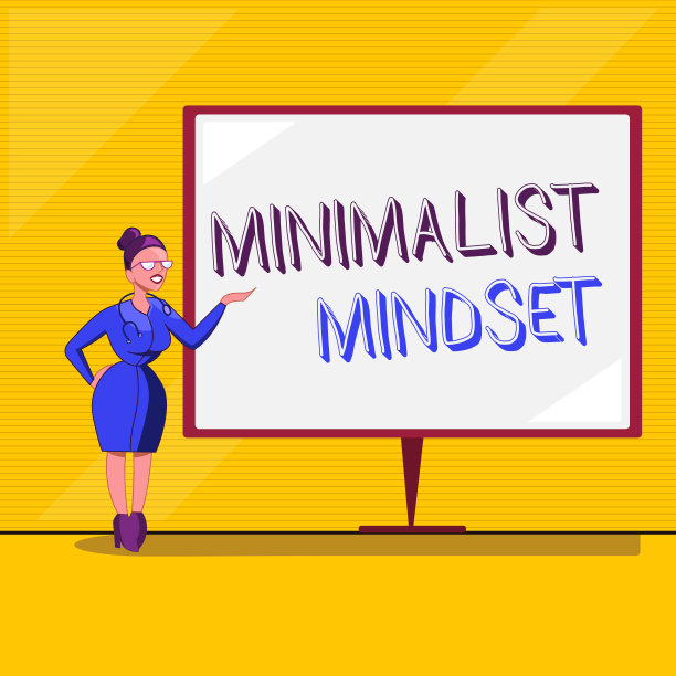 文字标志显示极简主义的心态。概念性照片:更加意识到没有杂乱的生活能提供什么图片下载