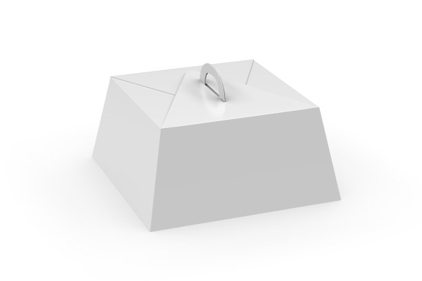 白色空白礼品包装盒与处理蛋糕和馅饼模型，模型模板在孤立的白色背景，3D插图图片下载