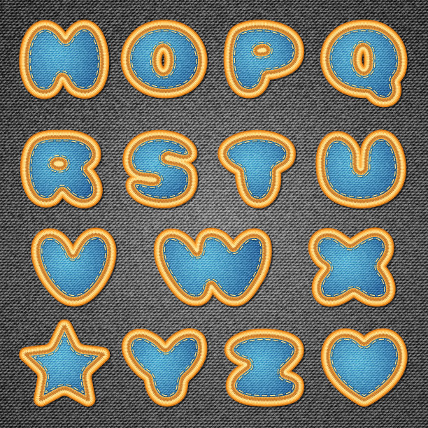 刺绣补丁字母表图片下载