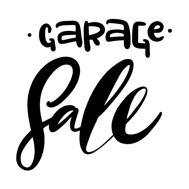 车库出售手绘矢量字母。图片下载