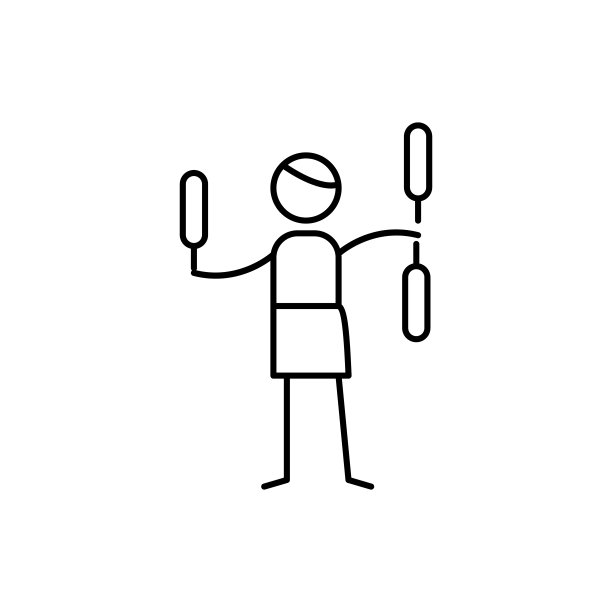 杂耍图标。人类爱好元素图标移动概念和web应用程序。细线杂耍图标可以用于网页和手机图片下载