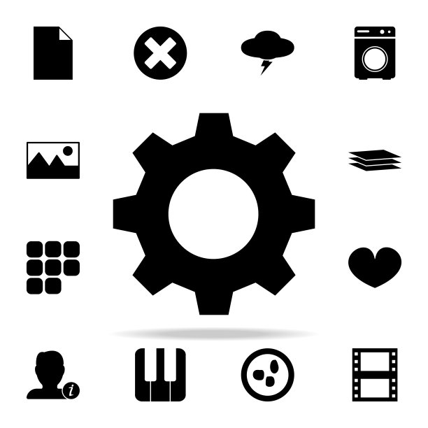 齿轮图标。网页图标通用设置为网页和移动素材图片