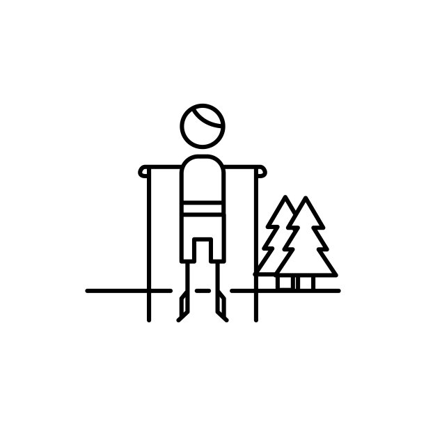 滑雪者图标。用于移动概念和Web应用程序的人类爱好图标元素。细线滑雪者图标可用于Web和移动设备图片下载