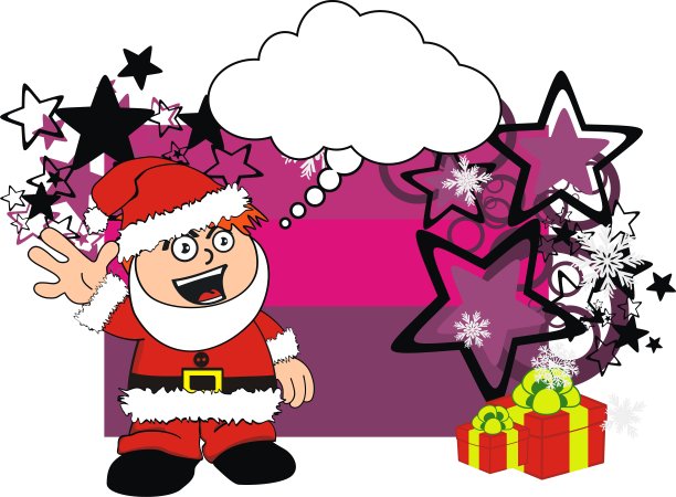 有趣的孩子圣诞老人服装卡通圣诞卡片8图片下载
