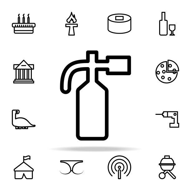 灭火器图标。网页图标通用设置为网页和移动图片下载