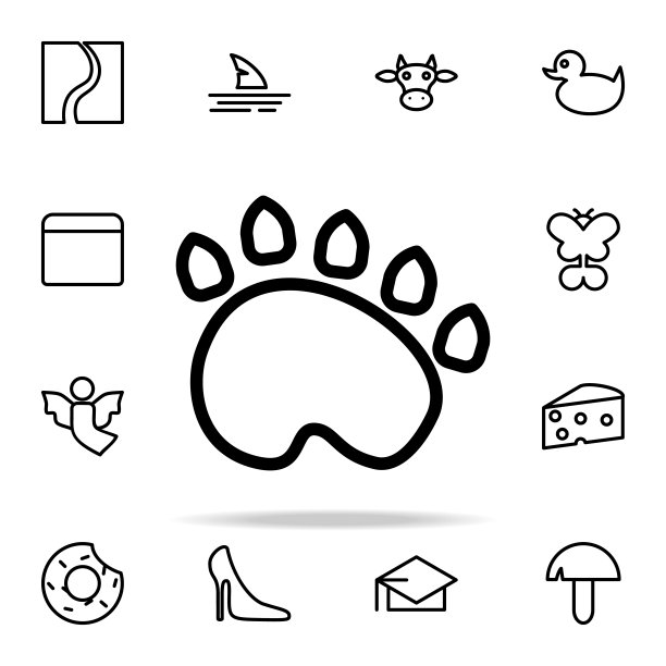 野兽图标的踪迹。网页图标通用设置为网页和移动图片下载