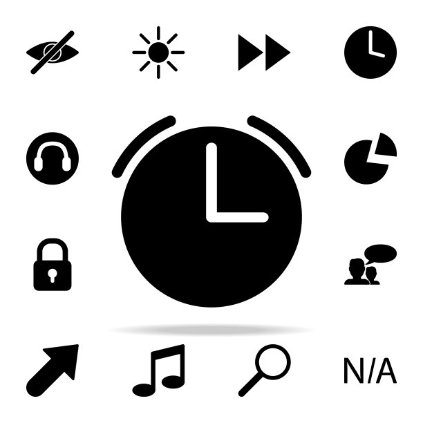 闹钟图标。网页图标通用设置为网页和移动图片下载