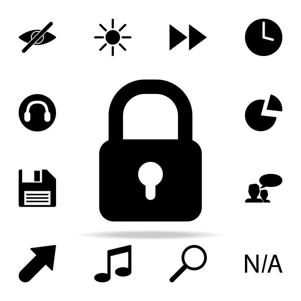 闭合锁图标。Web图标通用Web和移动设备集图片下载