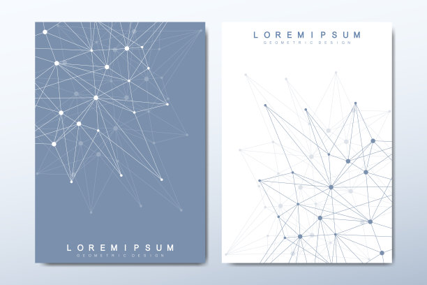 商业矢量模板的小册子，封面，传单，年度报告，传单。具有分子结构的最小抽象组成。未来几何模板。科学、医学、技术背景。图片下载