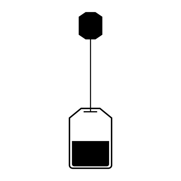 茶包图标，轮廓在白色的背景图片下载