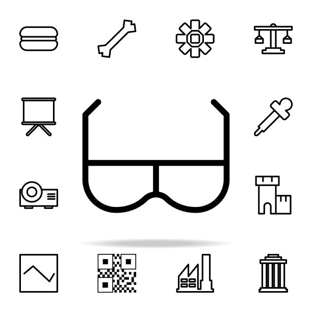 时尚眼镜图标。网页图标通用设置为网页和移动图片下载