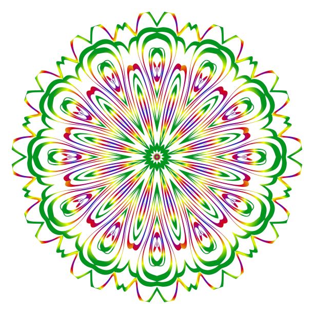 圆形图案的花曼陀罗。圆花点缀。图例装饰矢量插图图片下载