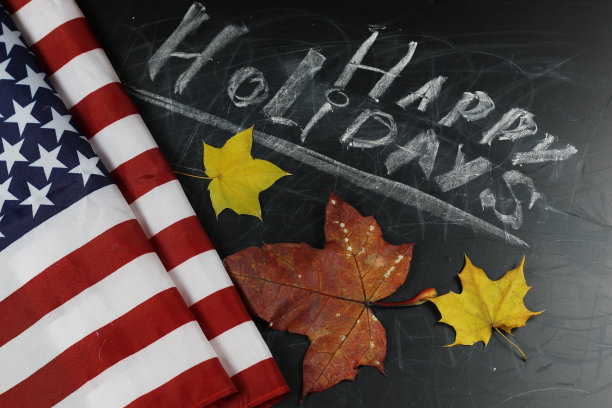 美国秋假粉笔板图片下载