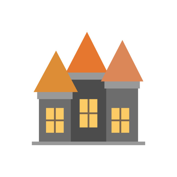 扁平设计的吸血鬼恐怖城堡图片下载