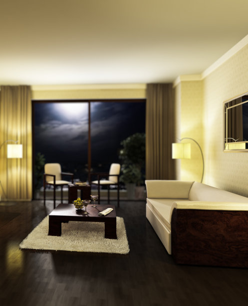 苹果，报纸和饮料-三维可视化套房图片下载