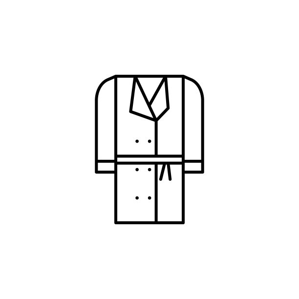浴袍图标。移动概念和web应用的服装图标元素。细线浴袍图标可用于网络和移动图片下载