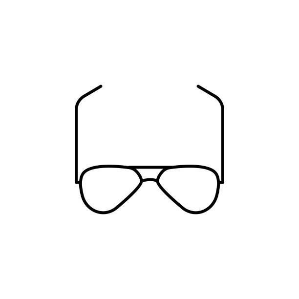 太阳眼镜图标。移动概念和web应用的服装图标元素。细线太阳眼镜图标可以用于网络和手机图片下载