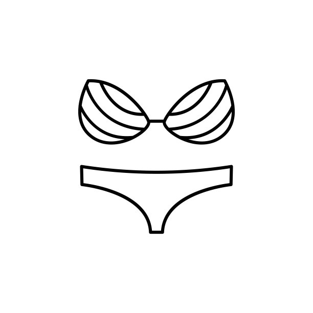 泳装图标。移动概念和web应用的服装图标元素。细线泳衣图标可以用于网络和移动图片下载