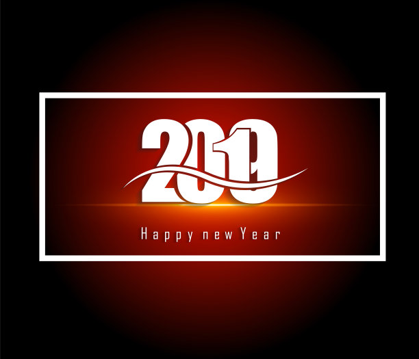 2019年新年快乐贺卡。矢量设计模板。图片下载