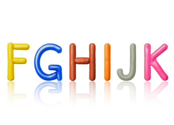 拉丁字母是用彩色的橡皮泥制成的。(第2部分)图片下载