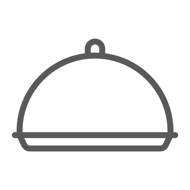 托盘线图标，封面和盘子，托盘标志，矢量图形，白色背景上的线性图案。图片下载