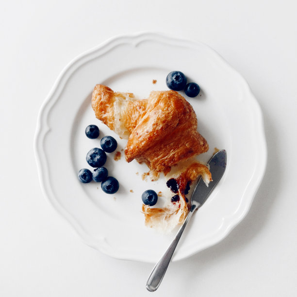 羊角面包和蓝莓图片下载