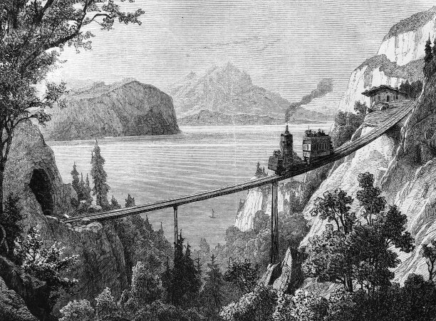 瑞士Rigibahn大桥，Vierwaldstättersee图片下载