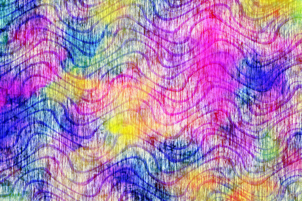 垃圾蓝，粉色，黄色波浪抽象墙纸设计现代艺术背景图片下载